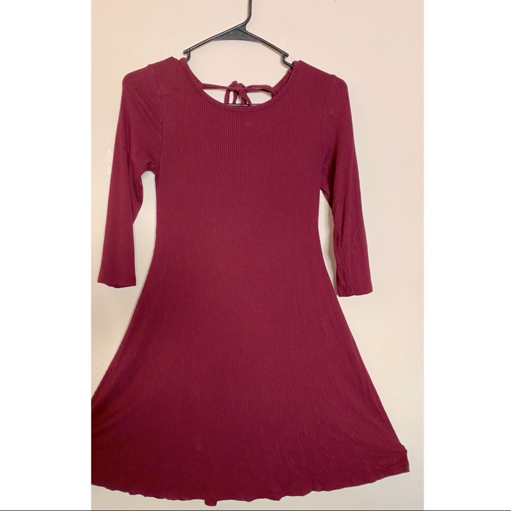Low Back Maroon Forever 21 Skater Dress